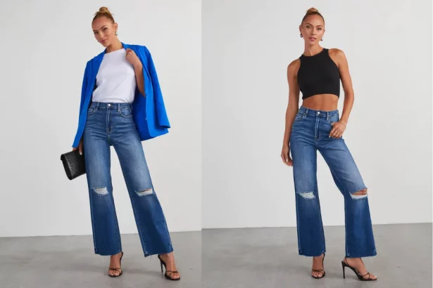 Distressed Straight Jeans