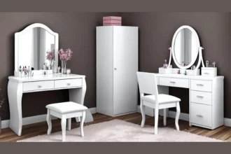 dressing table with mirror