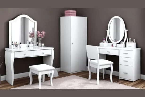dressing table with mirror