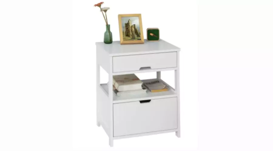SoBuy Bedside Table with 2 Drawers