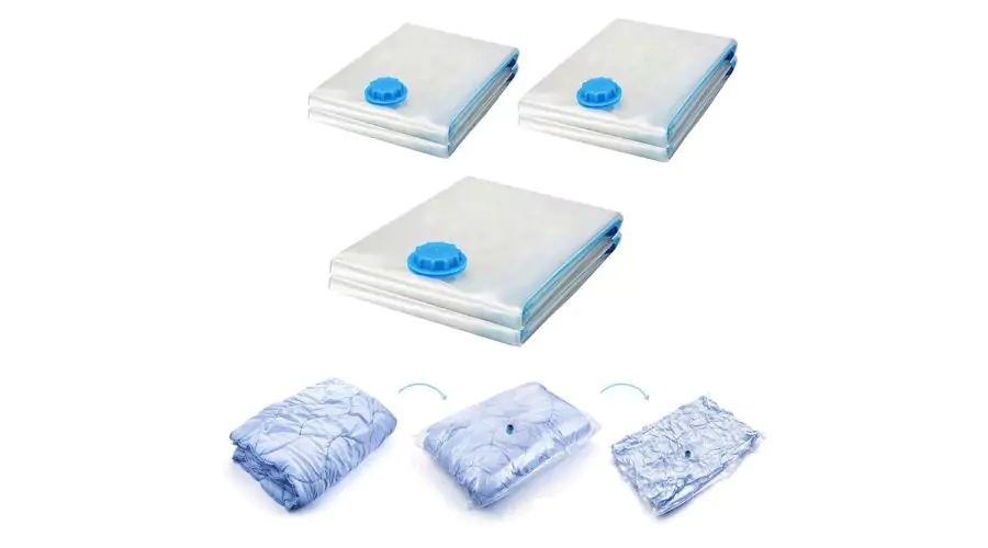 3 Pack Vacuum Storage Bags For Clothes - White