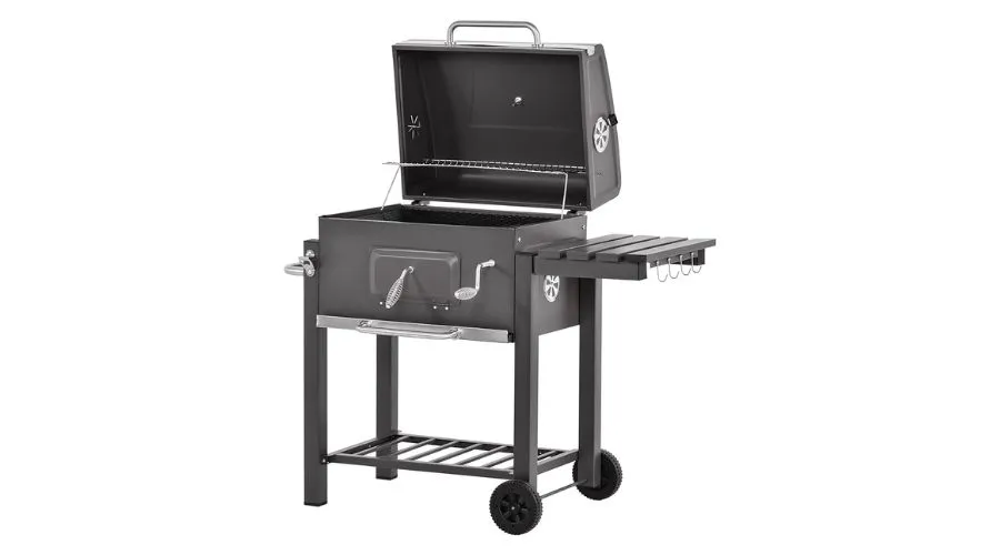 Charcoal Grill BBQ Trolley with Adjustable Height by Outsunny