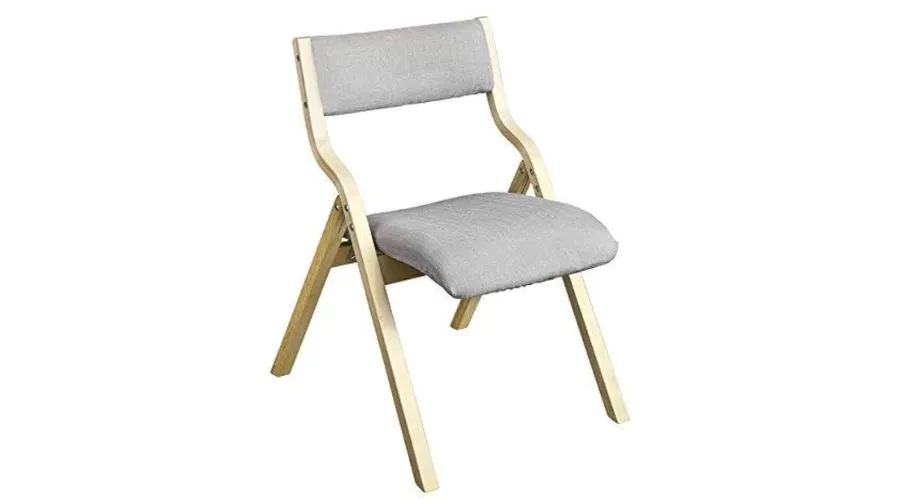 Folding Chair Wooden Padded Folding Chair - Grey by SoBuy