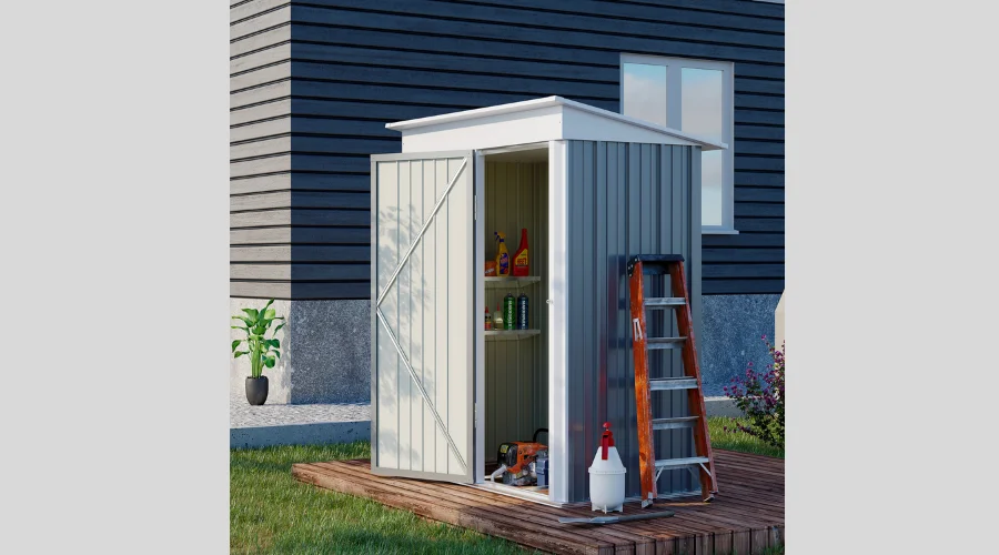 Small Lean-to Garden Shed with Adjustable Shelf