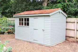 Garden sheds with windows and doors