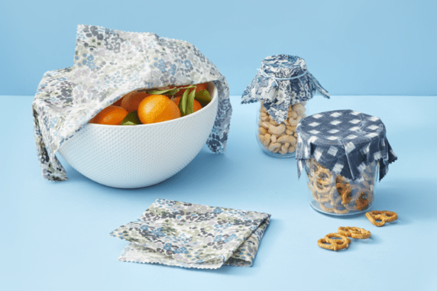 Eco-friendly reusable beeswax food wraps