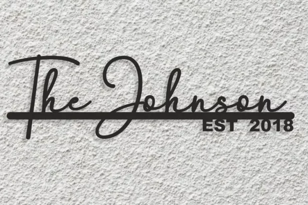 Personalised family name sign