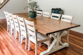 Rustic farmhouse kitchen table