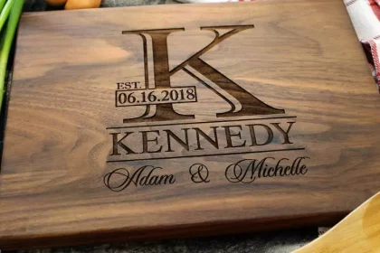 Engraved wooden cutting board for wedding gifts