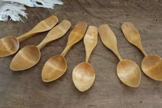 Hand-carved wooden spoons set