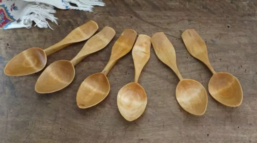 Hand-carved wooden spoons set